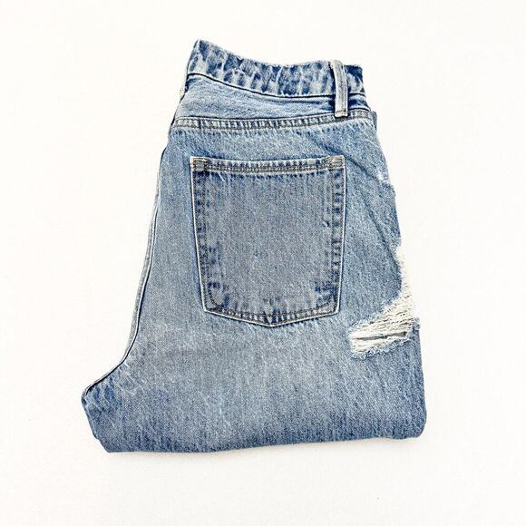 Good American Good Boy Split Hem Denim Jeans Blue 177 GBSS79RT Size 8 / 29 - Picture 1 of 8